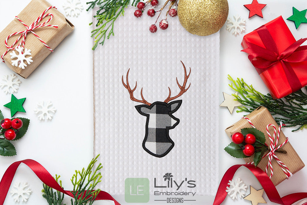 Deer Applique Machine Embroidery Design