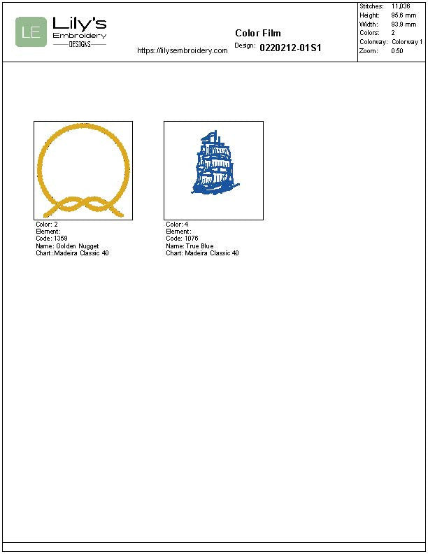 Nautical Machine Embroidery Designs - Set of 3