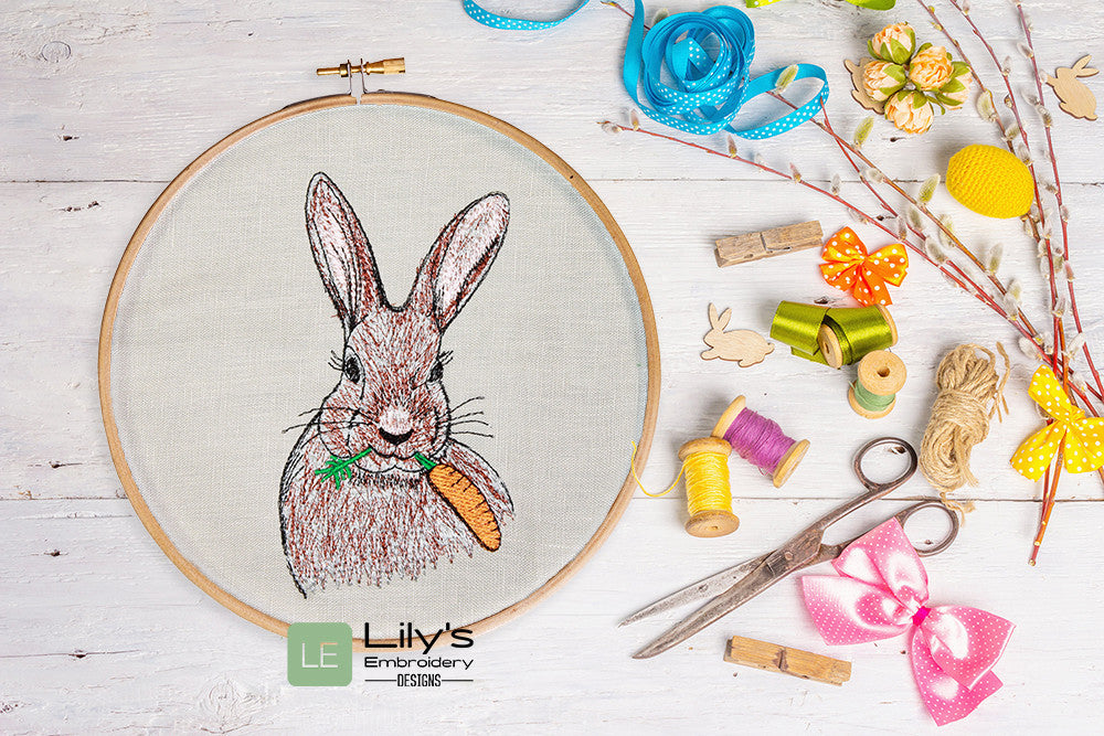 Sweet Bunny Machine Embroidery design (6 Sizes)