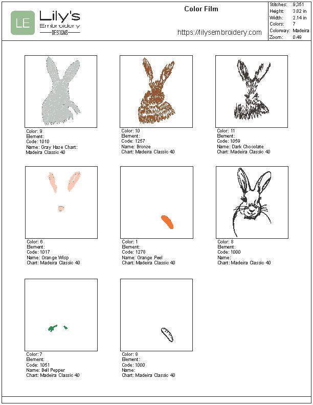 Sweet Bunny Machine Embroidery design (6 Sizes)