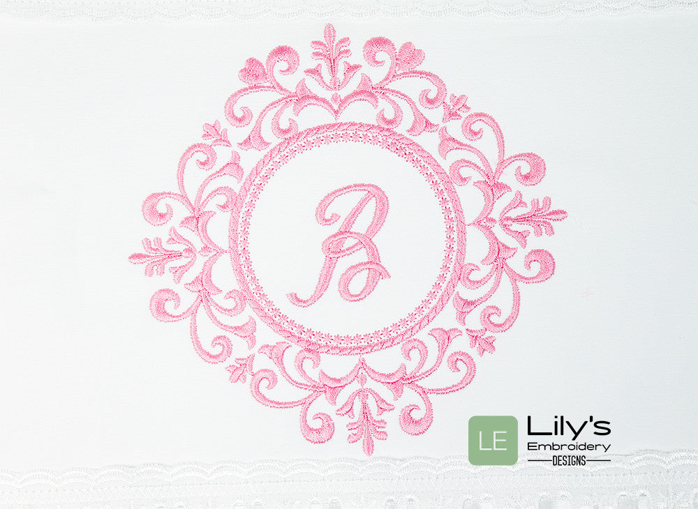 Wedding Monogram Frame Machine Embroidery Designs 4 Sizes