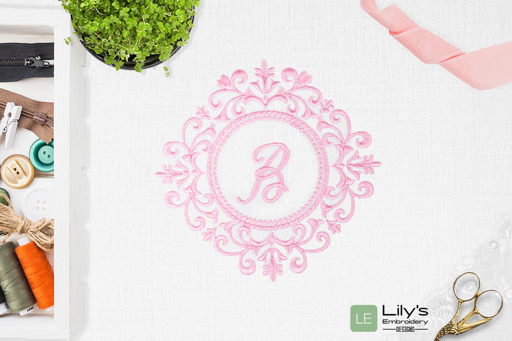Wedding Monogram Frame Machine Embroidery Designs 4 Sizes