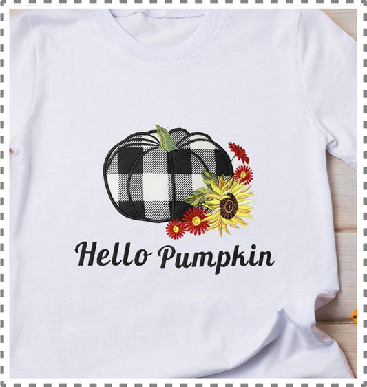 Pumpkin  Applique Machine Embroidery Design - 5 sizes