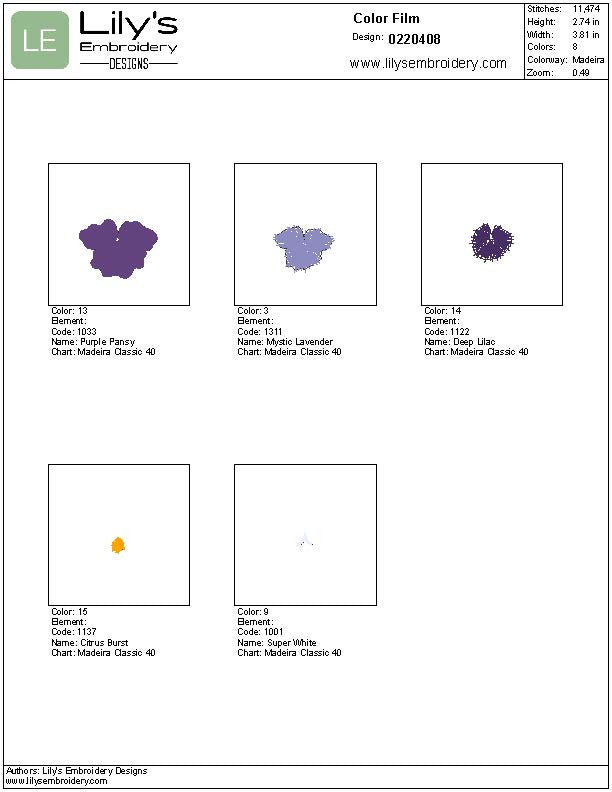 Pansy Machine Embroidery Design - 4 Sizes