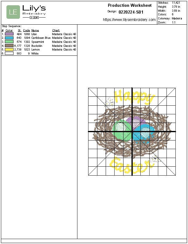 Happy Easter Machine Embroidery Design (5 Sizes)