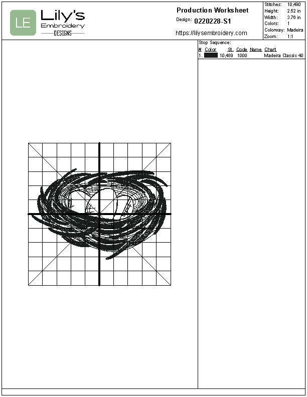Bird's Nest Machine Embroidery Design (6 Sizes)