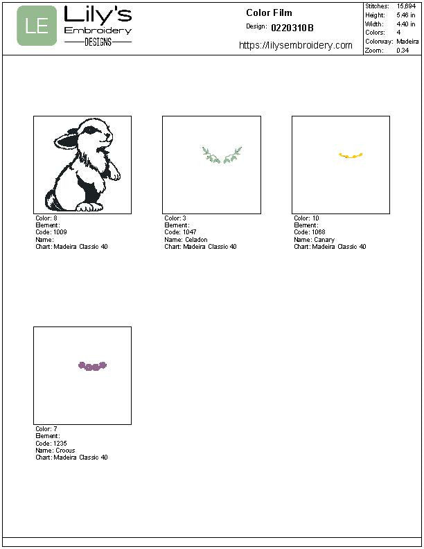 Rabbit Sketch Machine Embroidery design - 5 Sizes