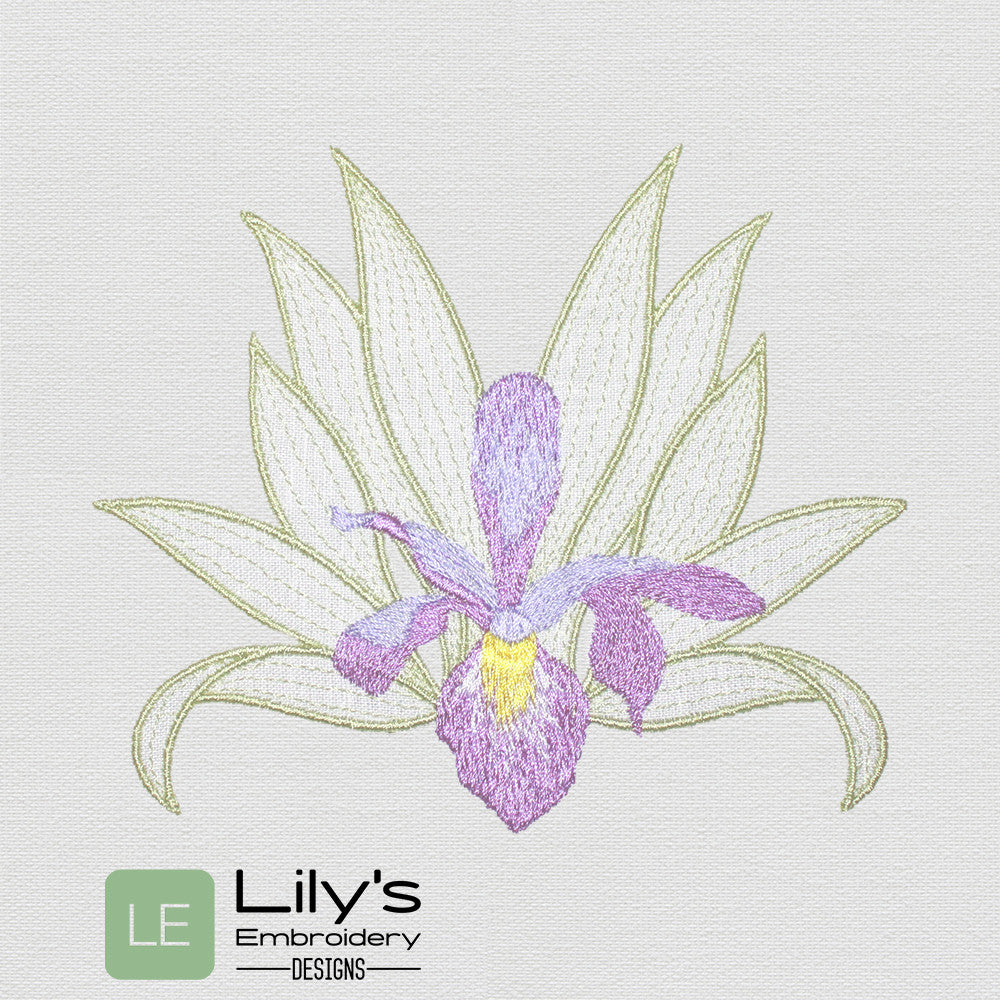Blooming Iris Machine Embroidery Design 4 Sizes