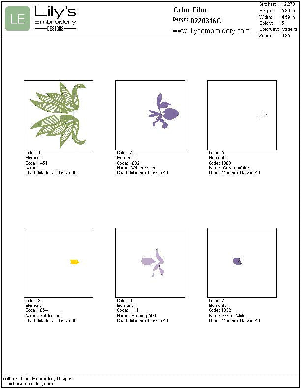 Blooming Iris Machine Embroidery Design 4 Sizes