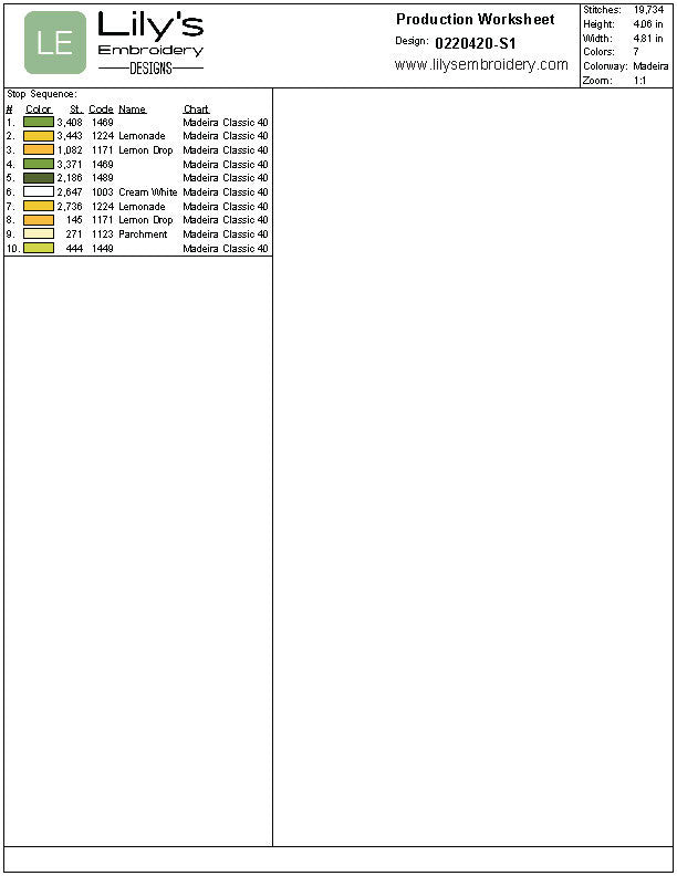 Zesty Lemons Machine Embroidery Designs- 4 Sizes