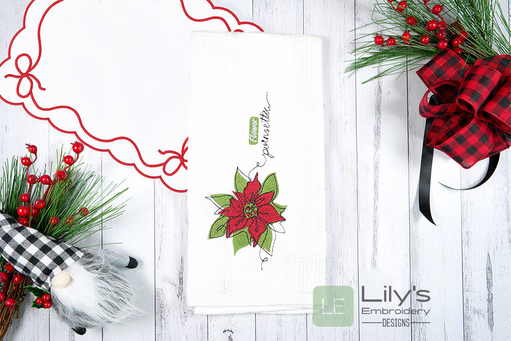Christmas Poinsettia Machine Embroidery Designs