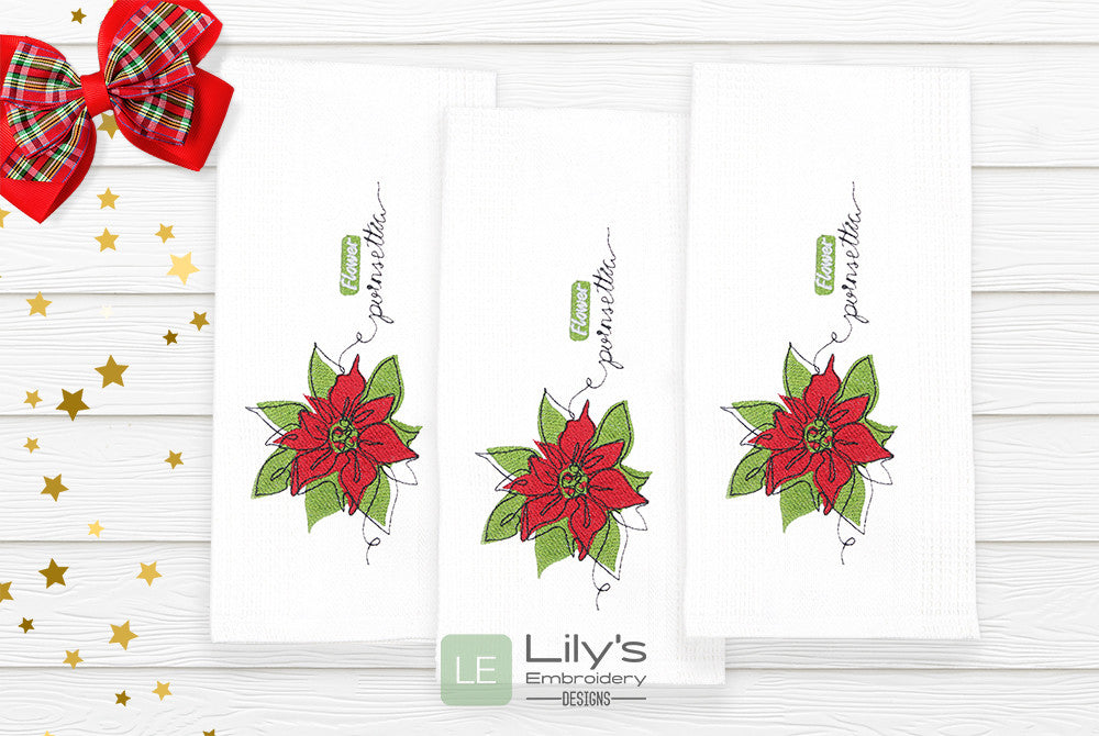 Christmas Poinsettia Machine Embroidery Designs