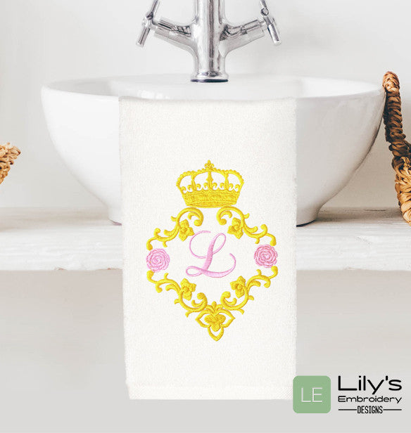 Floral Vintage Monogram Frame Machine Embroidery Design