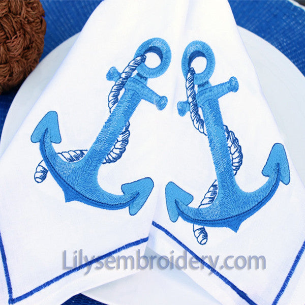 Anchor Machine Embroidery Design - Nautical Design in 2 Sizes