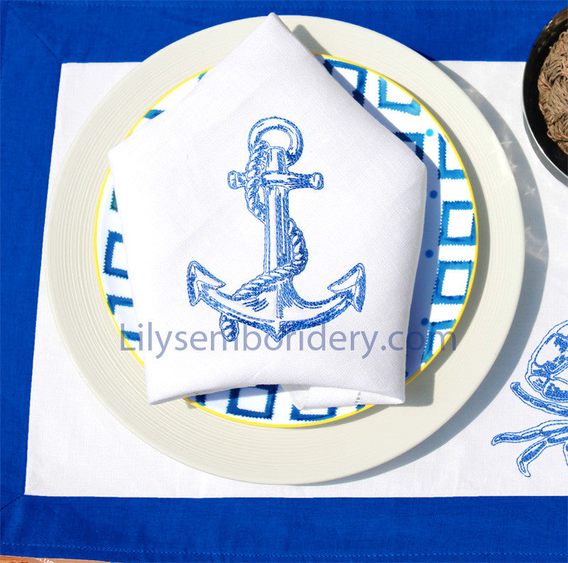Anchor Outline Machine Embroidery Design - 4 sizes