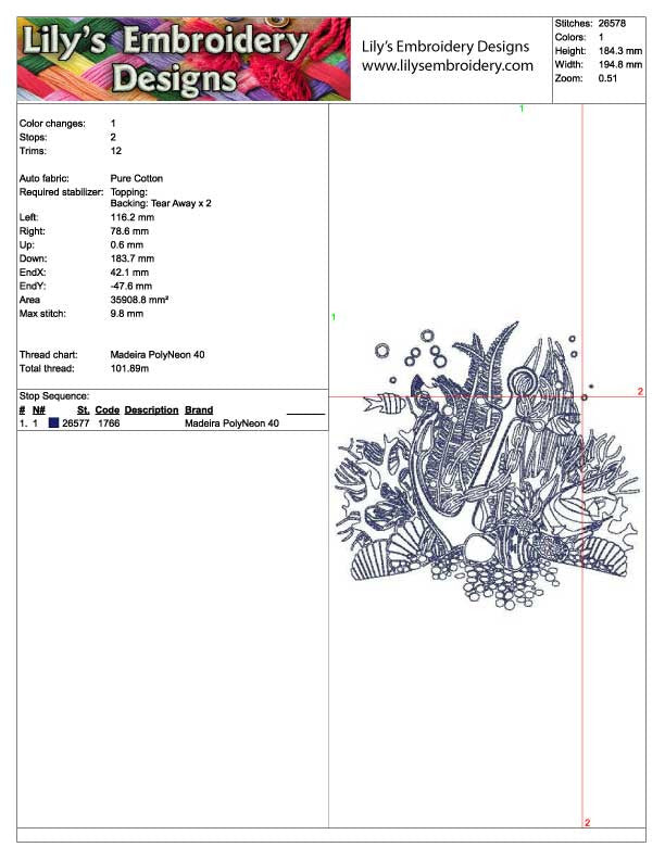 Under the Sea Machine Embroidery Design