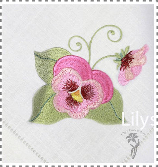 Machine Embroidery Design - Blooming Pansy  3 Sizes
