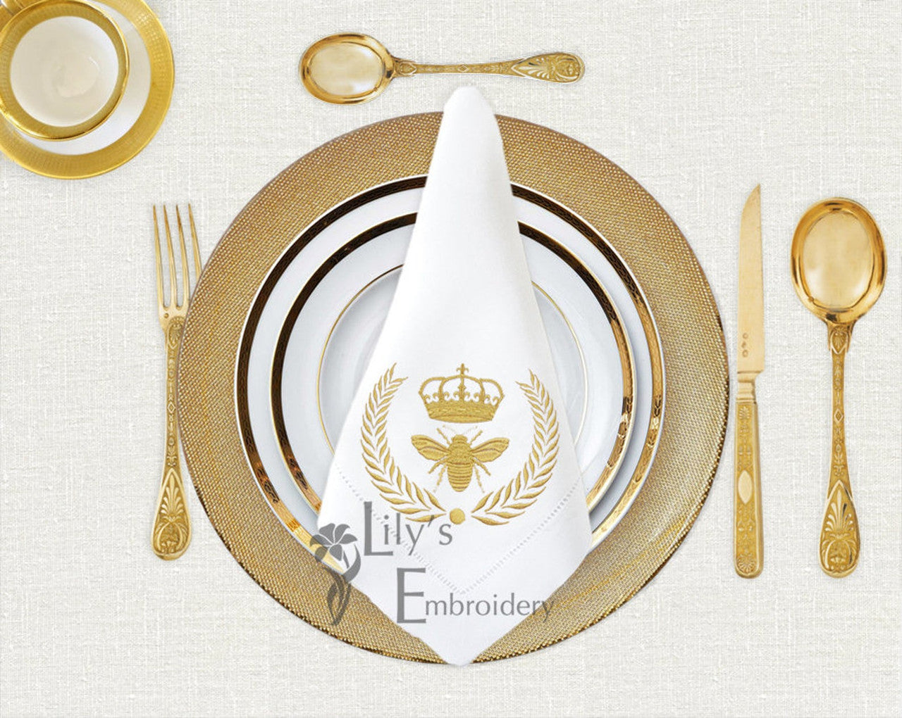 Gold Napoleonic Bee Machine Embroidery Design 4 sizes