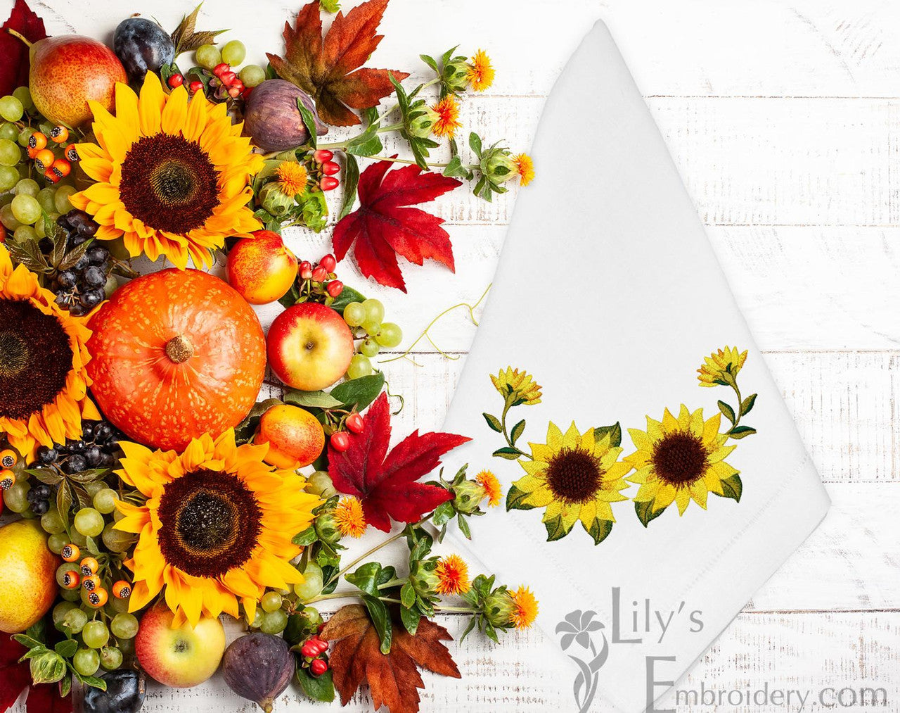 Machine Embroidery Design Vibrant Sunflowers - 4 Sizes