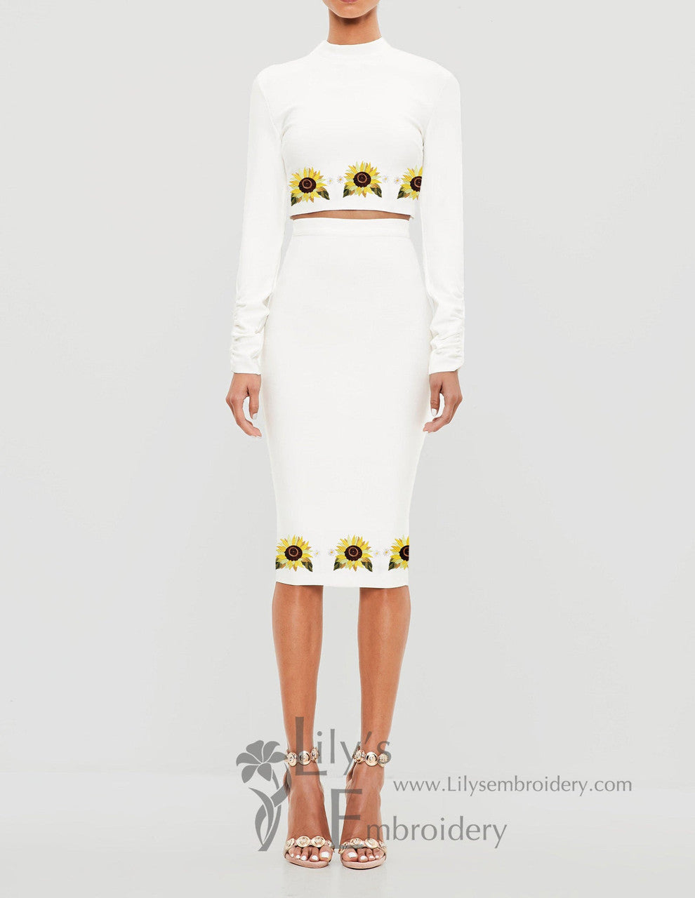 Machine Embroidery Design Sunflower Single- 3 Sizes