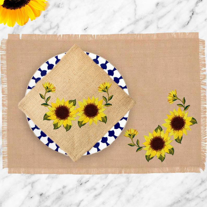 Machine Embroidery Design Vibrant Sunflowers - 4 Sizes
