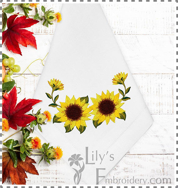 Machine Embroidery Design Vibrant Sunflowers - 4 Sizes