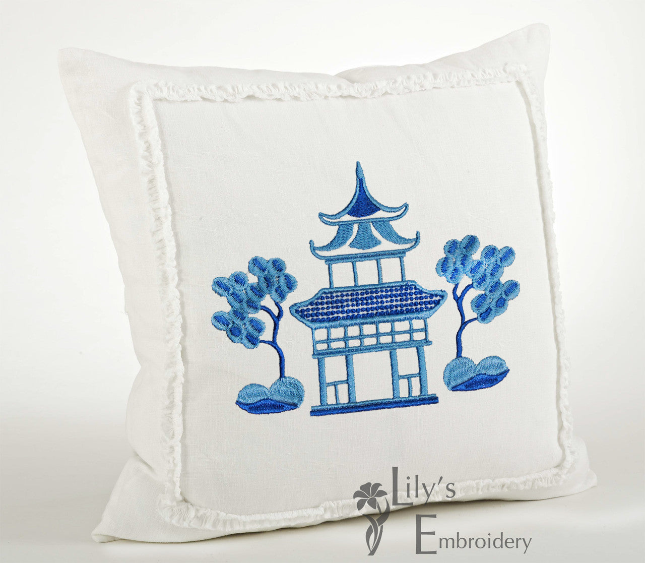 Pagoda Machine Embroidery Design - 3 Sizes