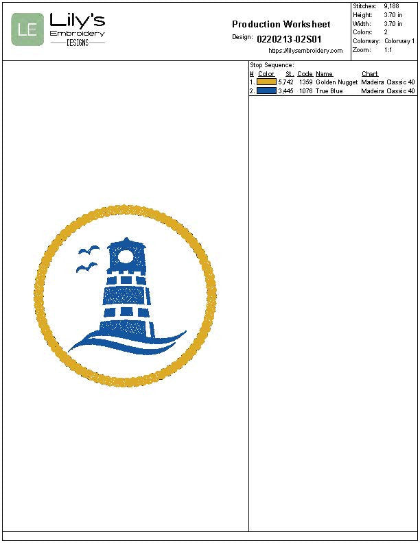 Nautical Machine Embroidery Designs - Set of 3 (4sizes)