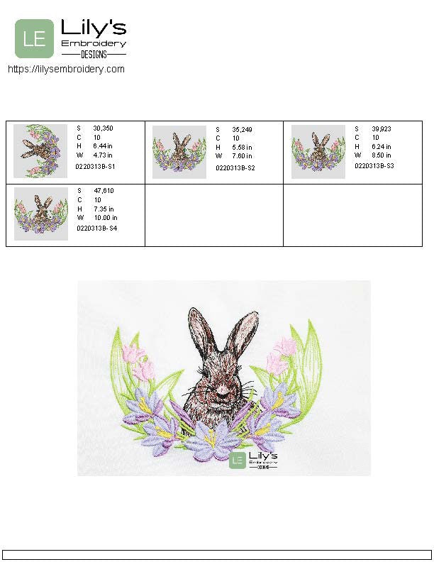 Easter Rabbit  Machine Embroidery Design  - 4 Sizes