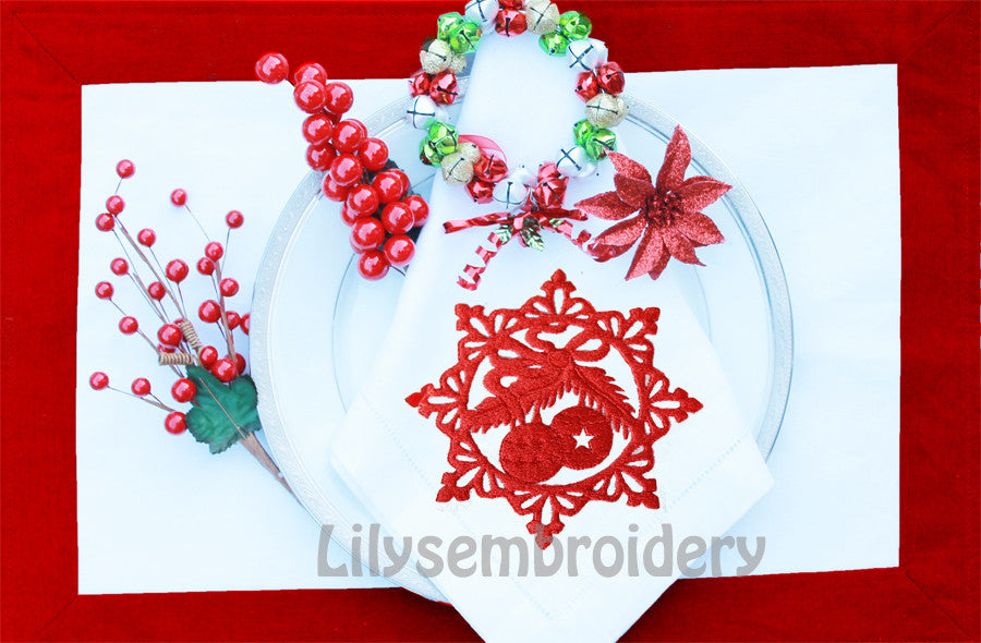 Snowflake   Machine Embroidery Design - Christmas balls