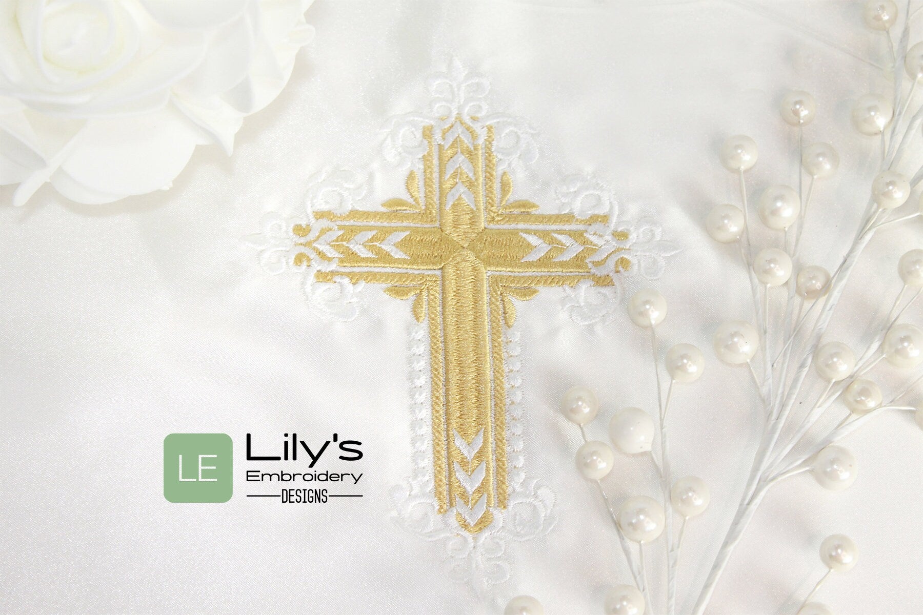 Elegant Cross Machine Embroidery Designs 3 Sizes| Religious Machine ...