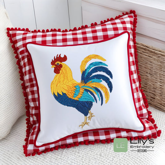 Rustic Rooster Machine embroidery Design