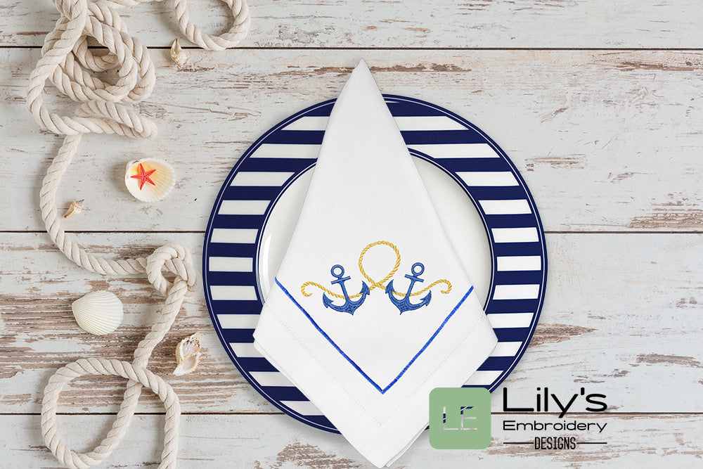 Anchors Aweigh Machine Embroidery Design (6 Sizes)