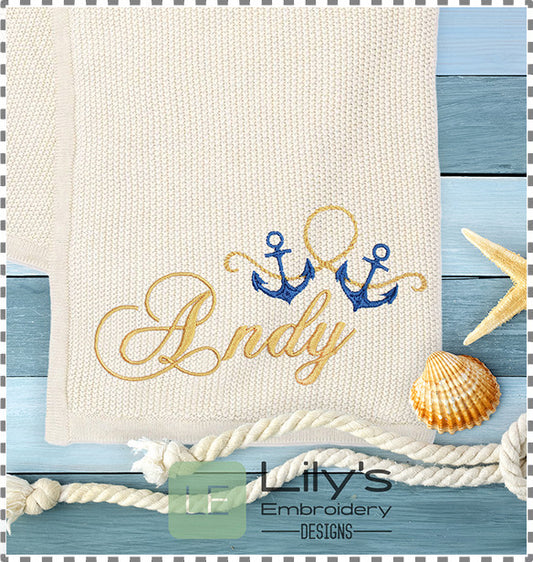 Anchors Aweigh Machine Embroidery Design (6 Sizes)