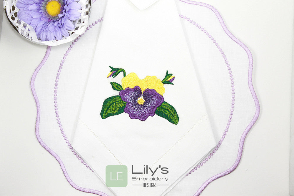 Pansy  Machine Embroidery Design - 4 Sizes