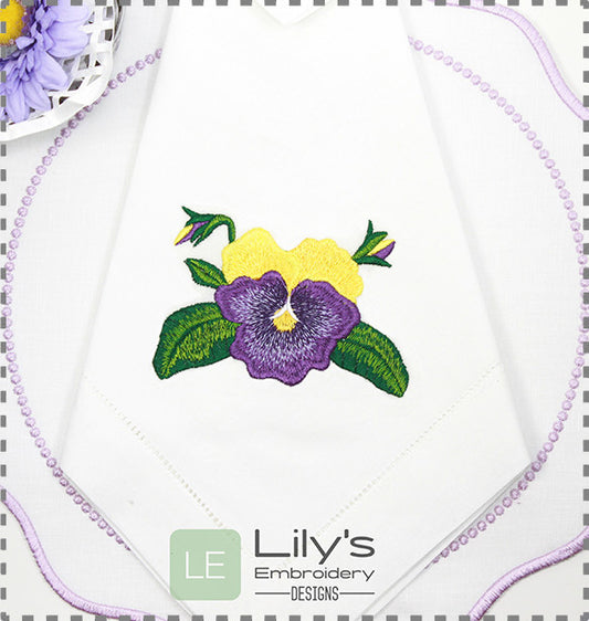 Pansy  Machine Embroidery Design - 4 Sizes