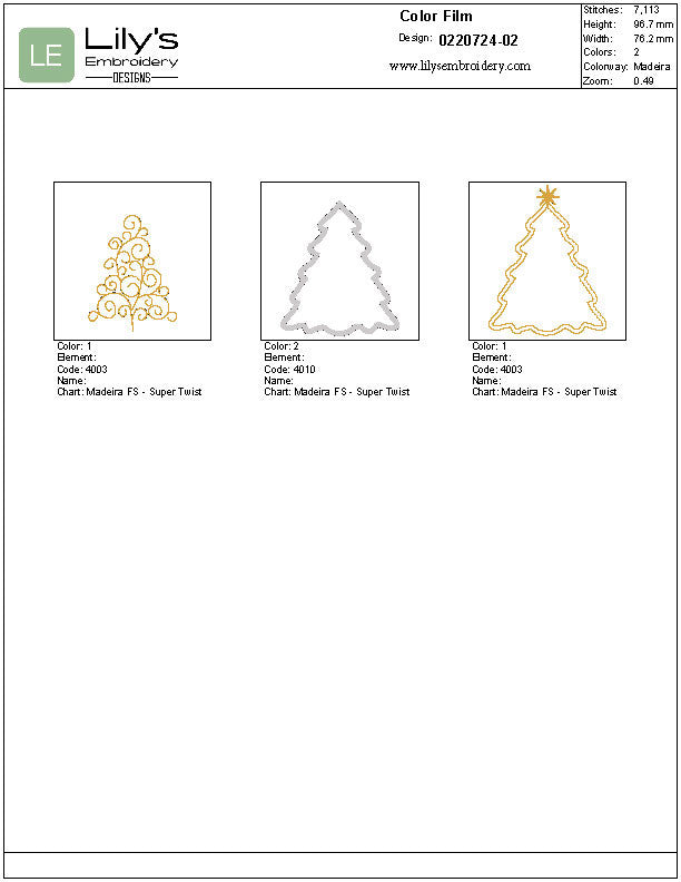 Christmas Tree and Ornaments  Machine Embroidery Designs set