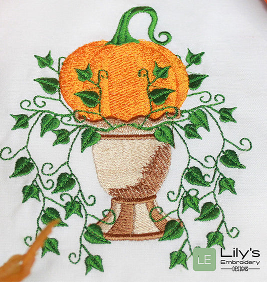 Topiary Pumpkin Machine embroidery Design- 3 Sizes