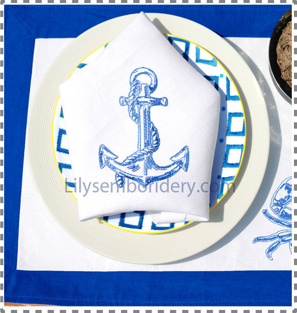 Anchor Outline Machine Embroidery Design - 4 sizes
