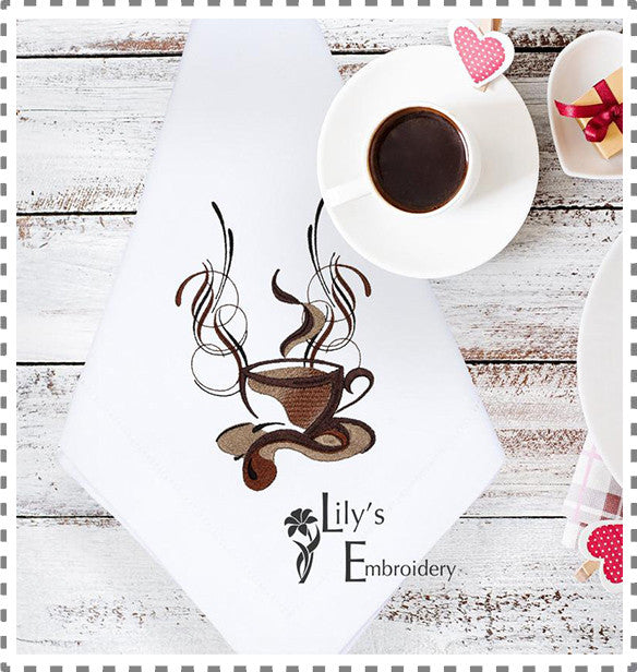 Machine Embroidery Design Latte Coffee Cup