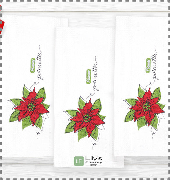 Christmas Poinsettia  Machine Embroidery Designs