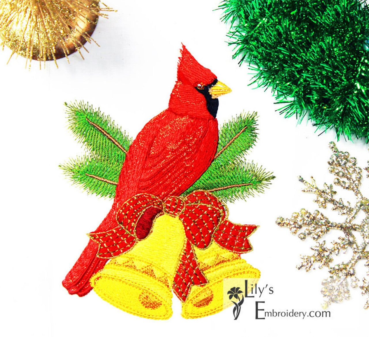 Cardinal Machine Embroidery Designs - 2 Sizes