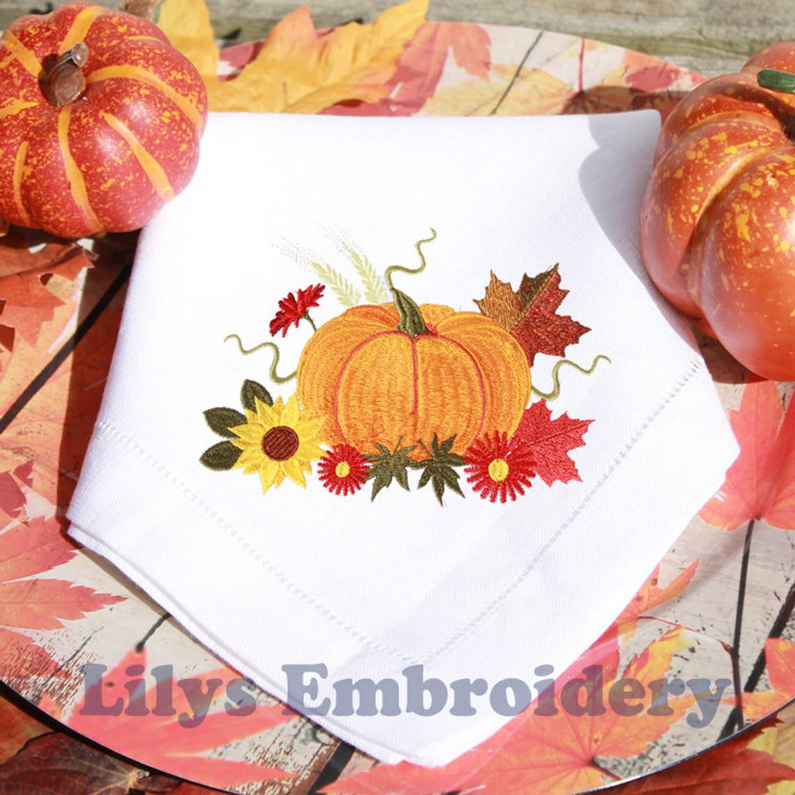 Elegant Pumpkin Machine Embroidery Design