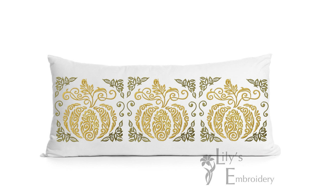 Floral Pumpkin Machine Embroidery Design - 5 Sizes