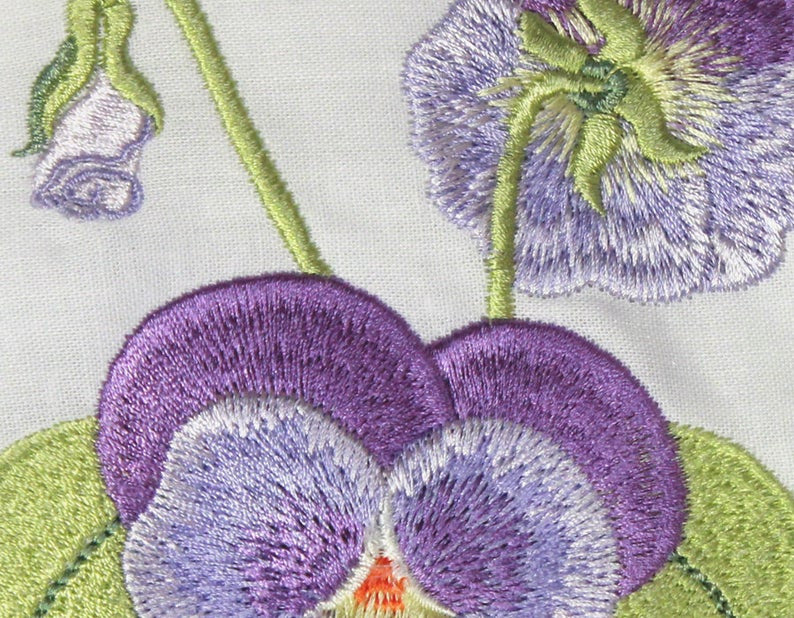 Machine Embroidery Design - Pretty Pansy Embroidery Design