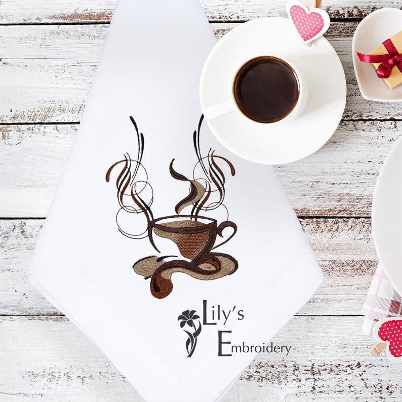 Machine Embroidery Design Latte Coffee Cup