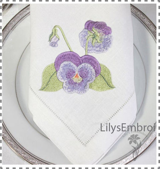 Machine Embroidery Design - Pretty Pansy Embroidery Design