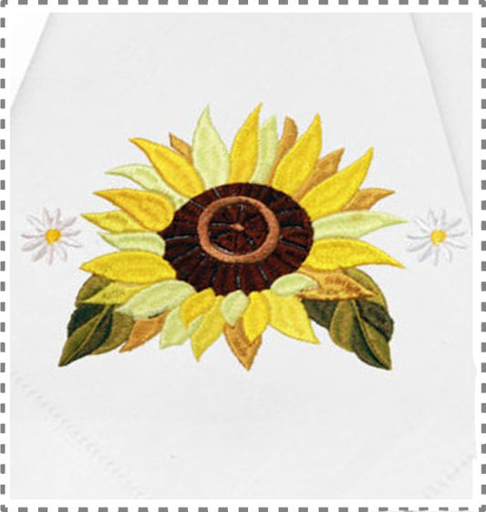 Machine Embroidery Design Sunflower  Single- 3 Sizes